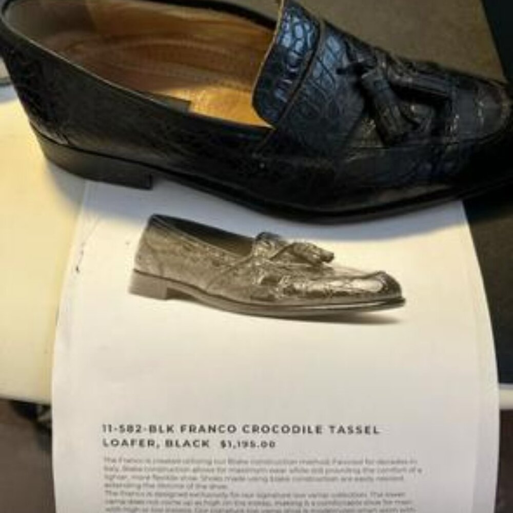 SORRY SOLD MENS GEN CROC LOAFER IN BLK W TASSEL size 10 M B